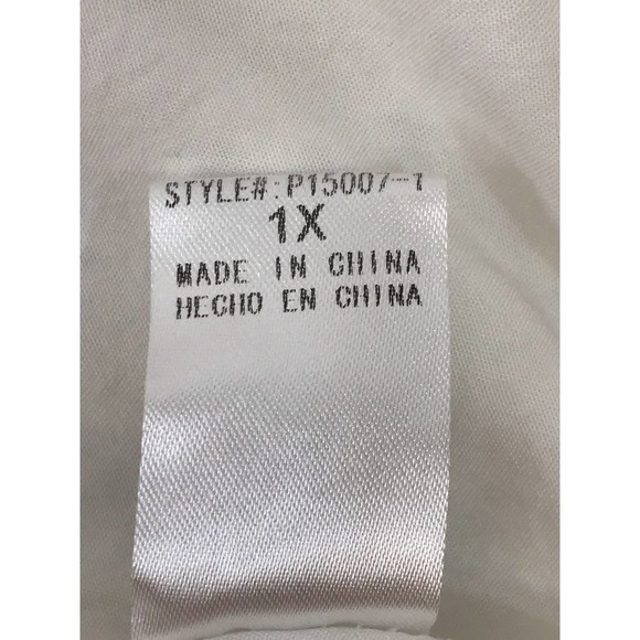 Andree by Unit Eyelet White Cotton Top Neon Multicolor Fringe Tassels Size 1X - Picture 8 of 11